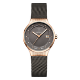 GLOCK GW-28-2-18 Rose Tone Watch with Mesh Band & Diamonds